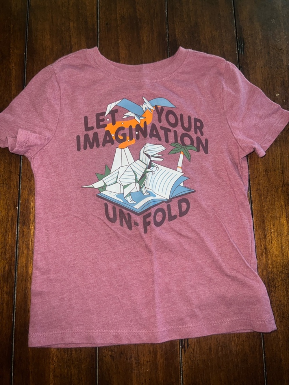 🎉🎉 5 for $20🎉🎉Kids' 'Let Your Imagination Un-Fold' Graphic Tee - Dusty Rose